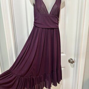 Zara Collection Deep Purple/Plum Sleeveless Sheer Chiffon Midi, Size L